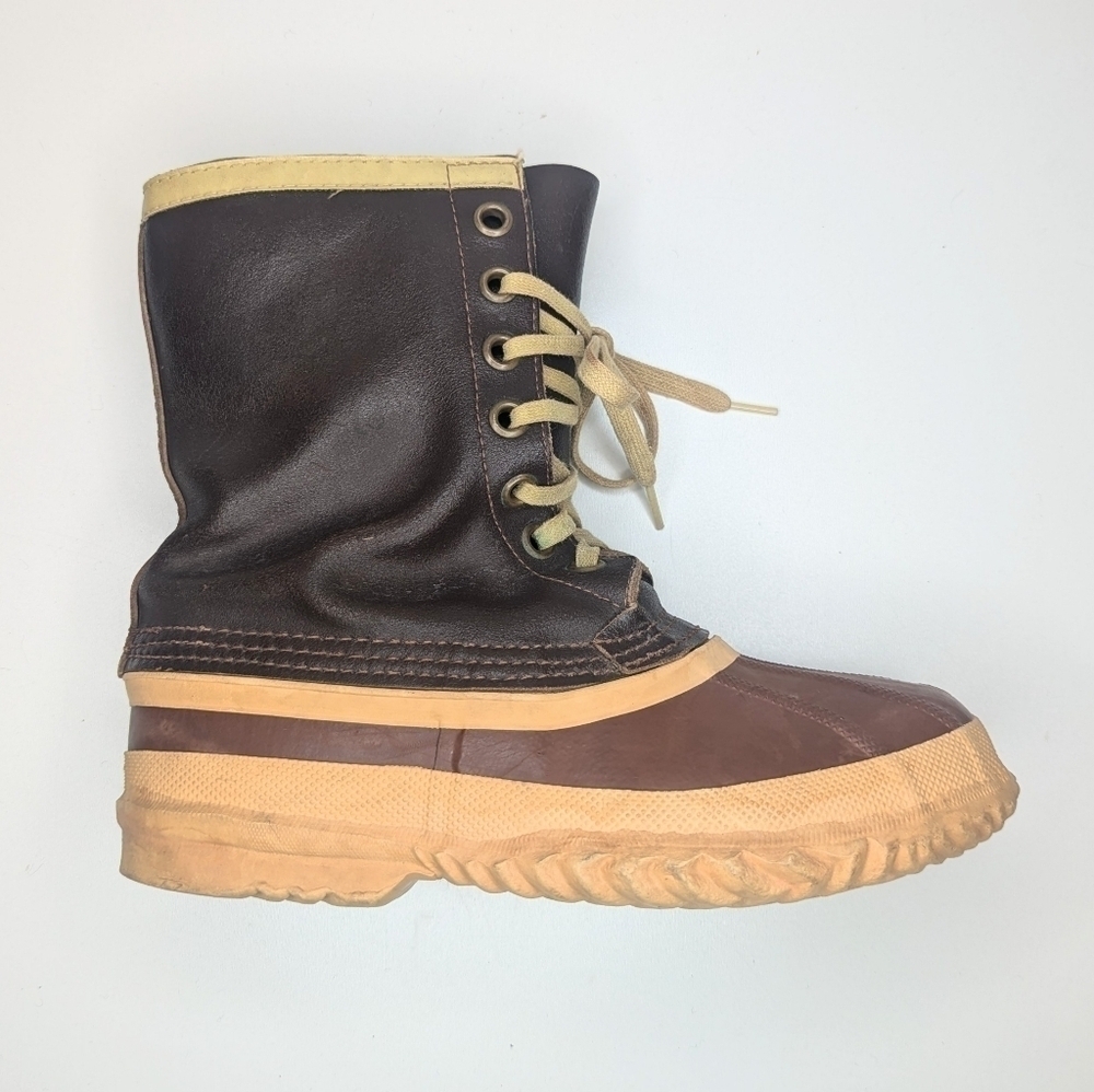 Vintage Sorel Kaufman Canada Arctic Pac wool lined boots brown women's size 6
